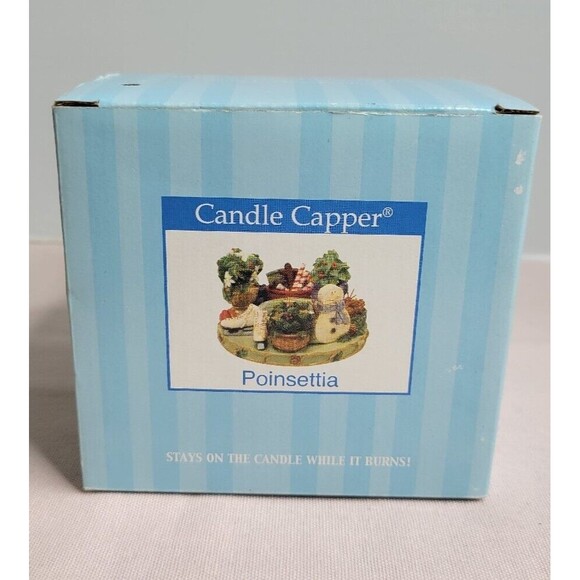 Candle Capper Old Virginia Candle Company POINSETTIA Candle Topper Christmas B59 - Picture 10 of 10